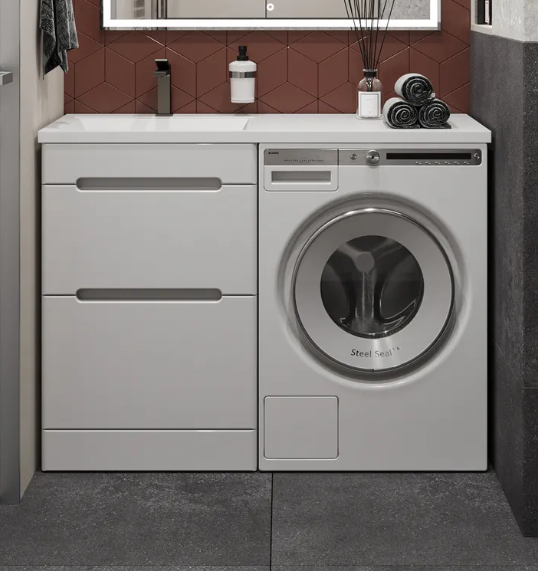 Тумба напольная SanStar Толедо 60 с раковиной Даллас 120 левый белая