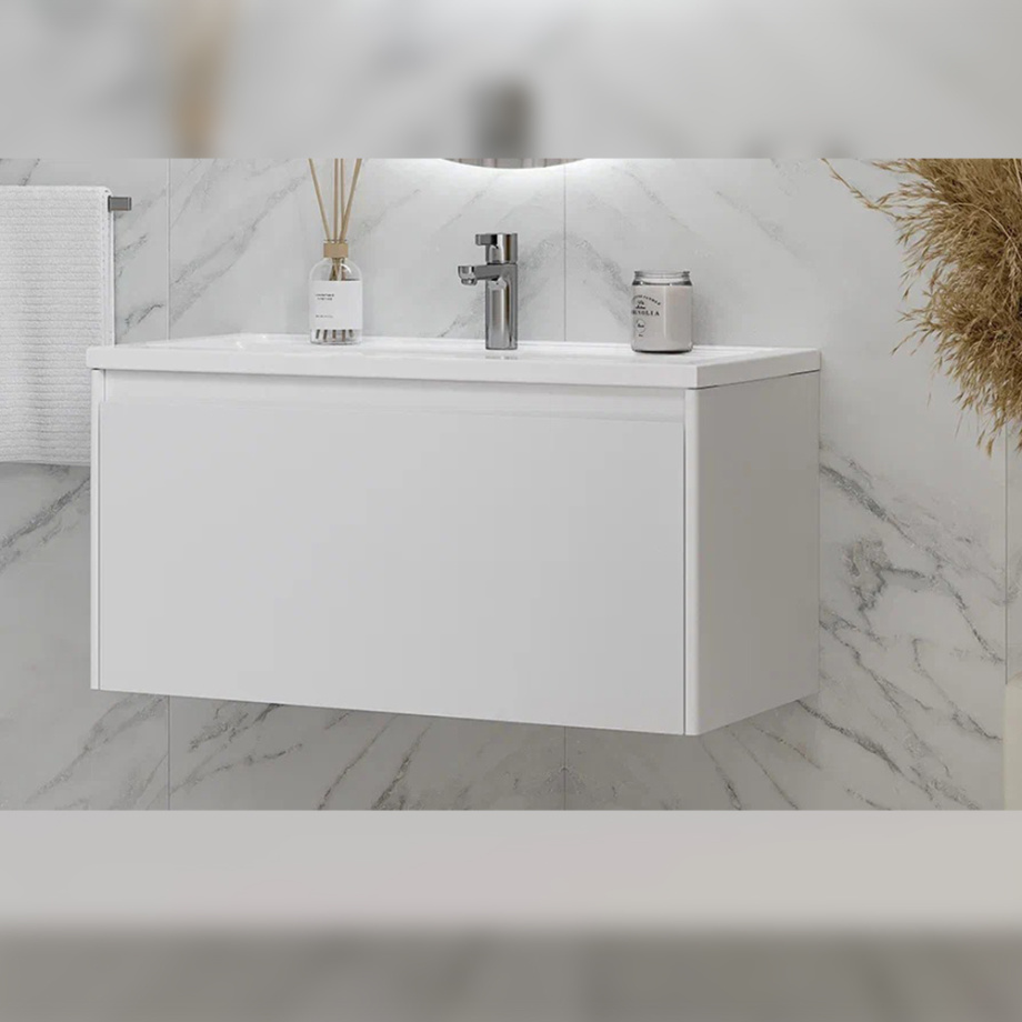 Тумба с раковиной подвесная Velvex Klaufs tp.KLA.MAR.90.1Y, 90 см