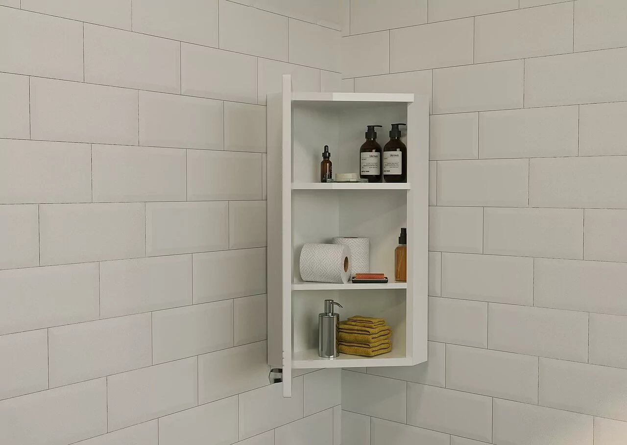 Шкаф навесной 1Marka Story 43П L угловой, левый, белый