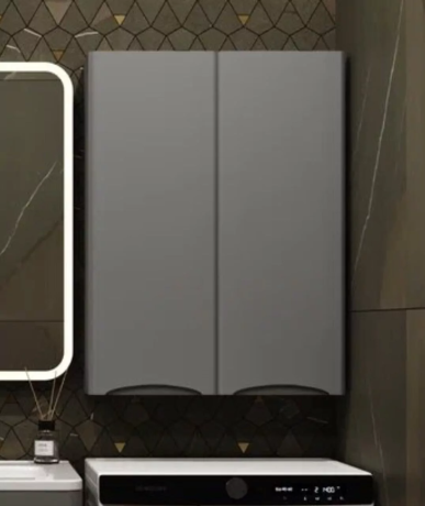 Шкаф навесной Style Line Бергамо 60 мини люкс, антискрейч, серый матовый