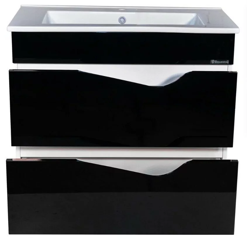 Тумба с раковиной Bellezza Эйфория 85 напольная, черная