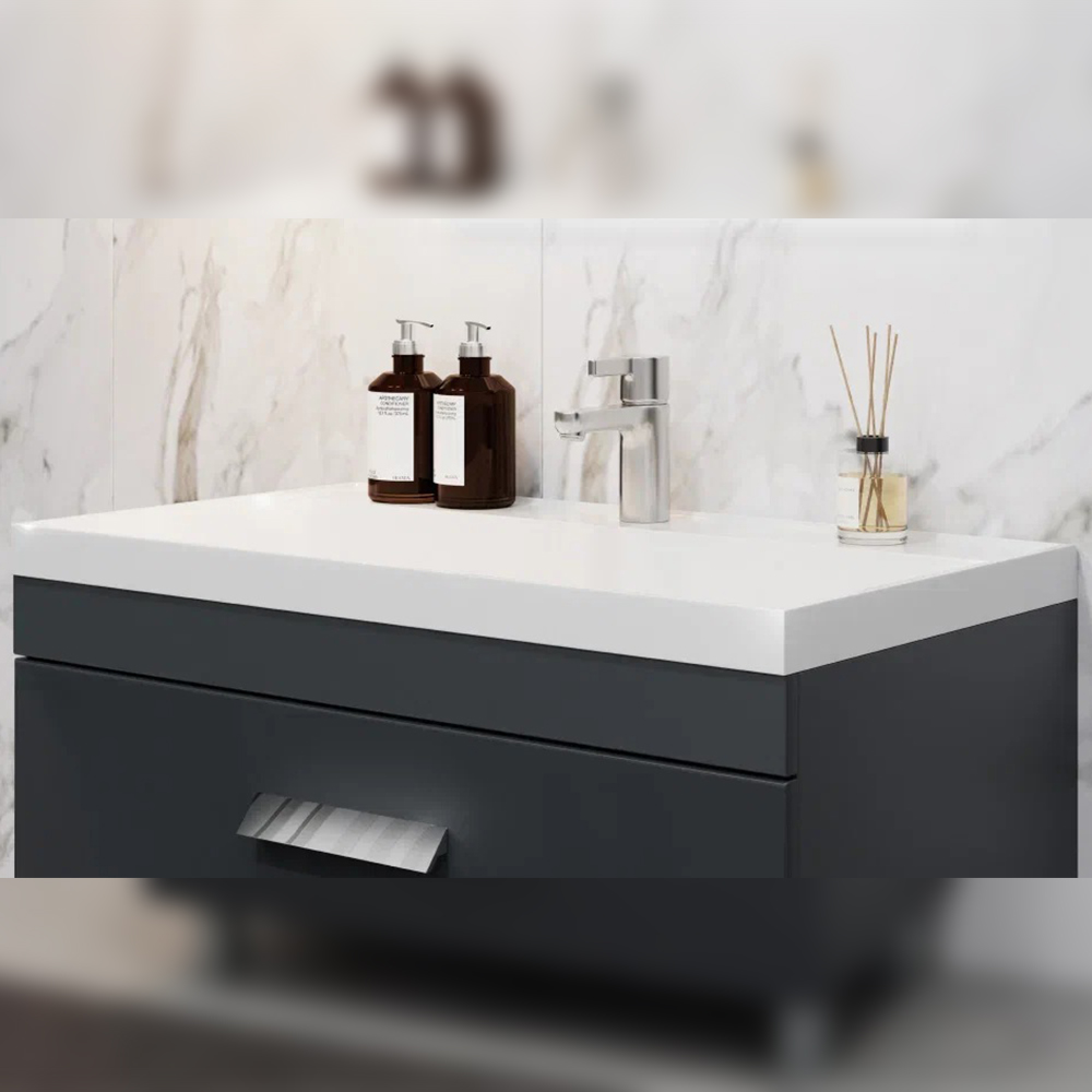 Тумба с раковиной напольная Velvex Orlando tn.ORL.CLA.80.2Y графит, 80 см