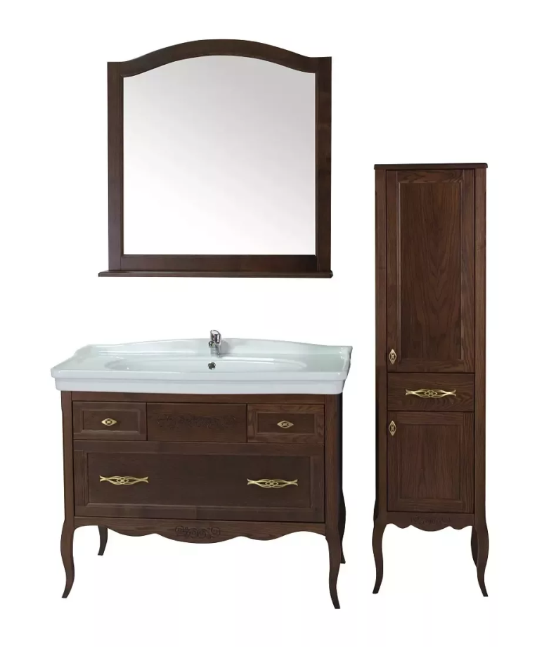 Мебель для ванной ASB Woodline Модерн 105 комплект, напольный, антикварный орех