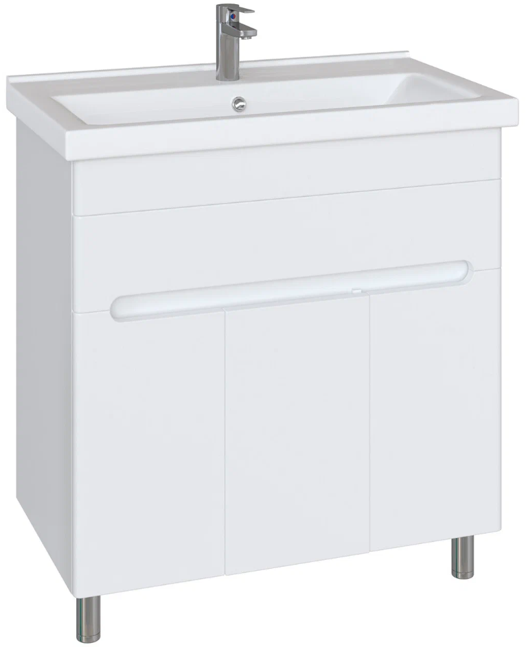 Тумба напольная SanStar Модена 80 с раковиной Фест 80, белая