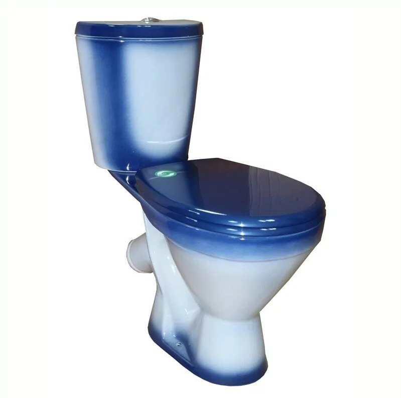 Унитаз Rosa Элегант напольный, компакт, с косым выпуском, синий