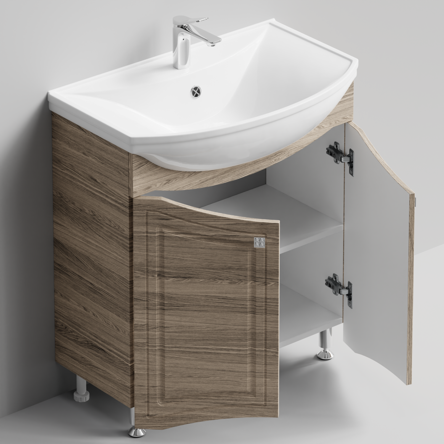 Тумба с раковиной Адам 75 напольная, Дуб Тортуга