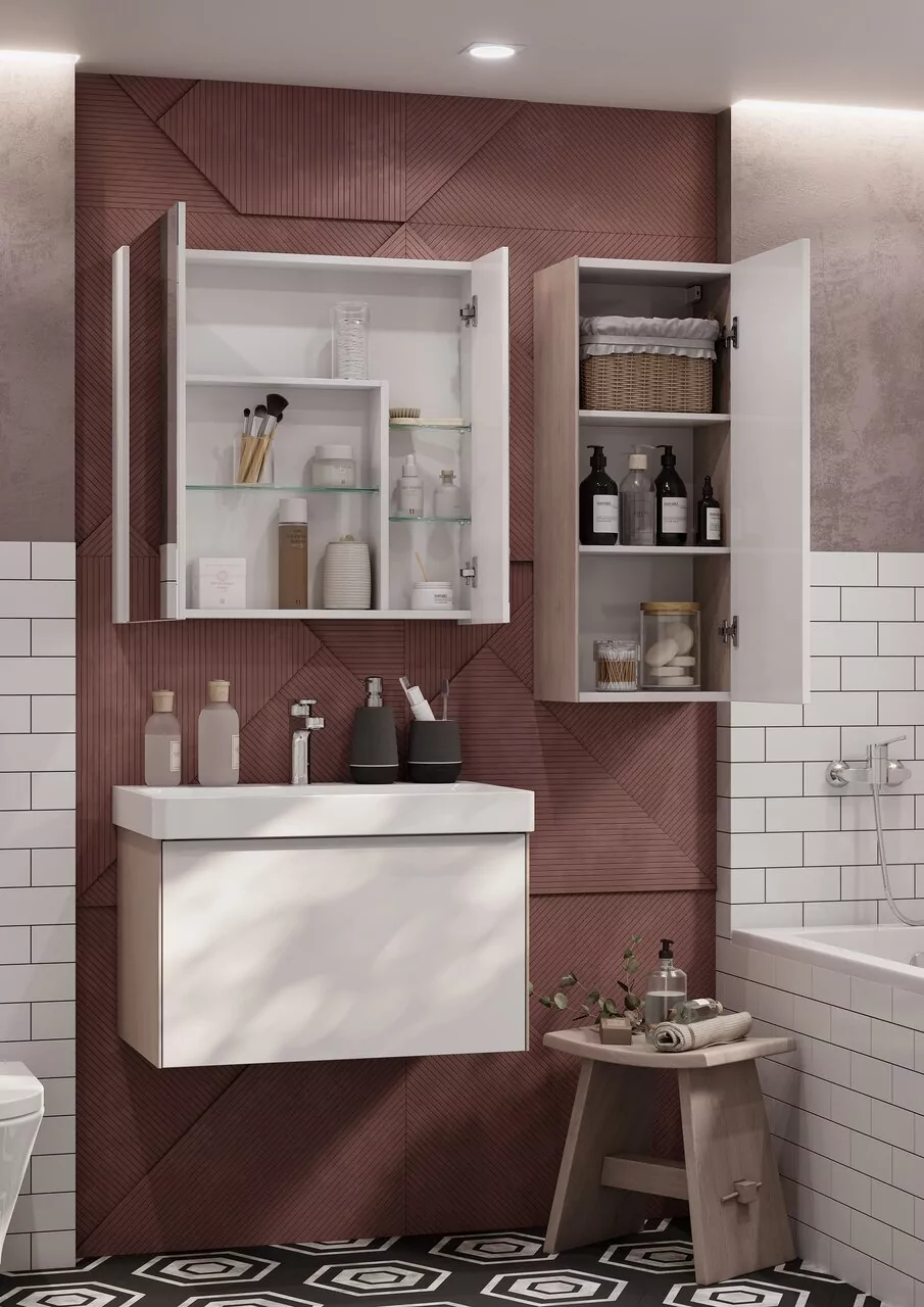 Зеркало-шкаф Aquaton Асти 70, белый