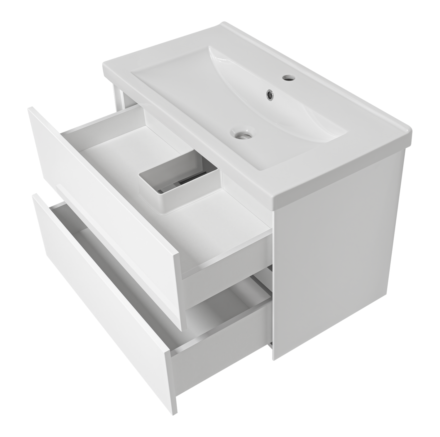 Тумба с раковиной Misty Твист 80 подвесная (белая)