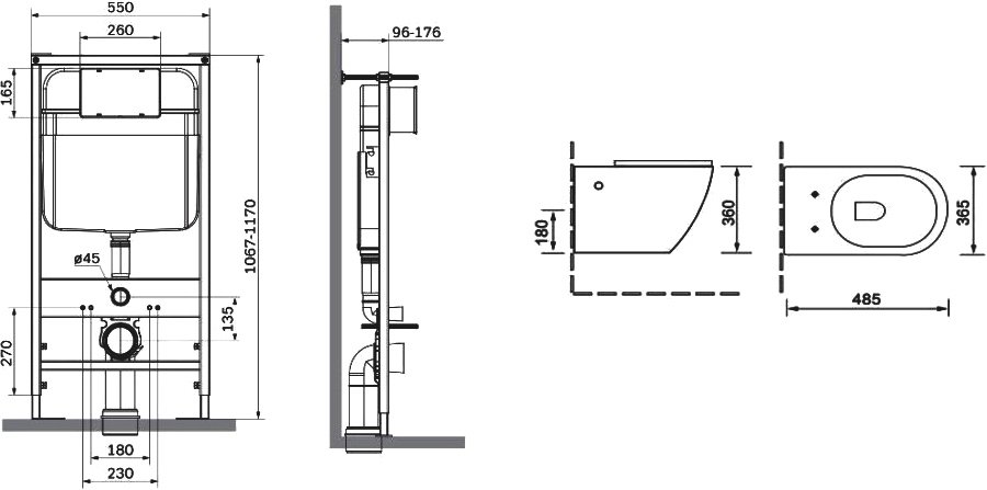 Унитаз подвесной SantiLine SL-5005T-P+SL-01/Р с инсталляцией и кнопкой, персиковый матовый