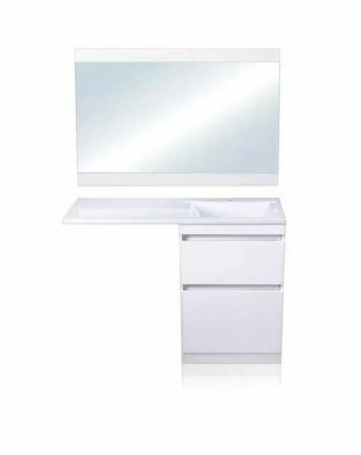 Тумба напольная Style Line Даллас 140 Люкс Plus ПВХ с раковиной Даллас 140 под стиральную машину, два ящика, правая, белая