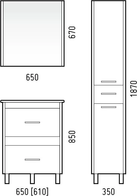 Зеркало-шкаф Corozo Верона 65 универсальное, лайн