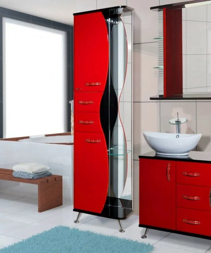Пенал Bellezza Рио 50 L напольный, красный с черным от магазина Vanna-Vanna.ru!