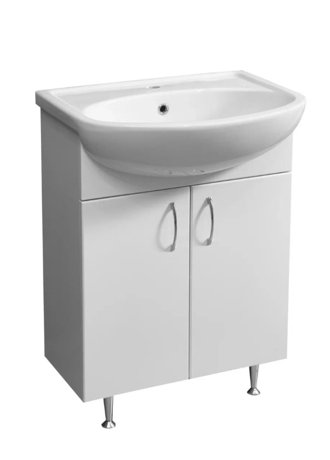 Тумба напольная Stella Polar Концепт 60 ЭКО с раковиной Уют 60, 2 двери