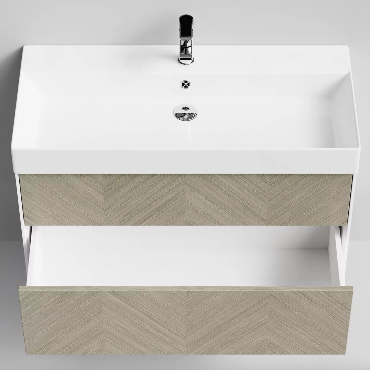 Тумба подвесная Vod-ok Катарини 100 с раковиной Stance 100, дуб + 6 цветов от магазина Vanna-Vanna.ru!