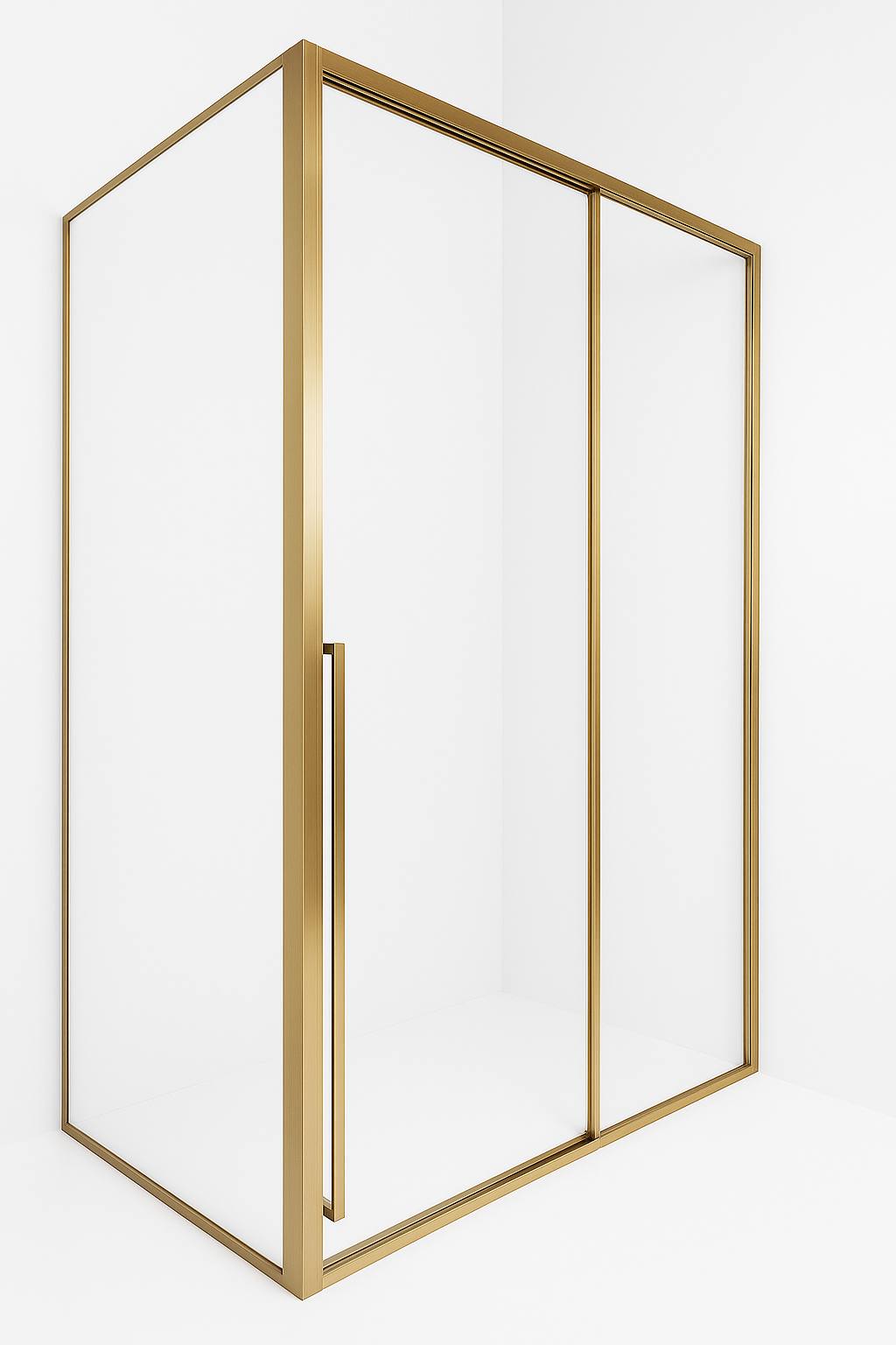 Душевой уголок Timo TDSS-130/17C-8L + TSS-1000/17C-8, 130x100 см, профиль матовое золото, стекло прозрачное