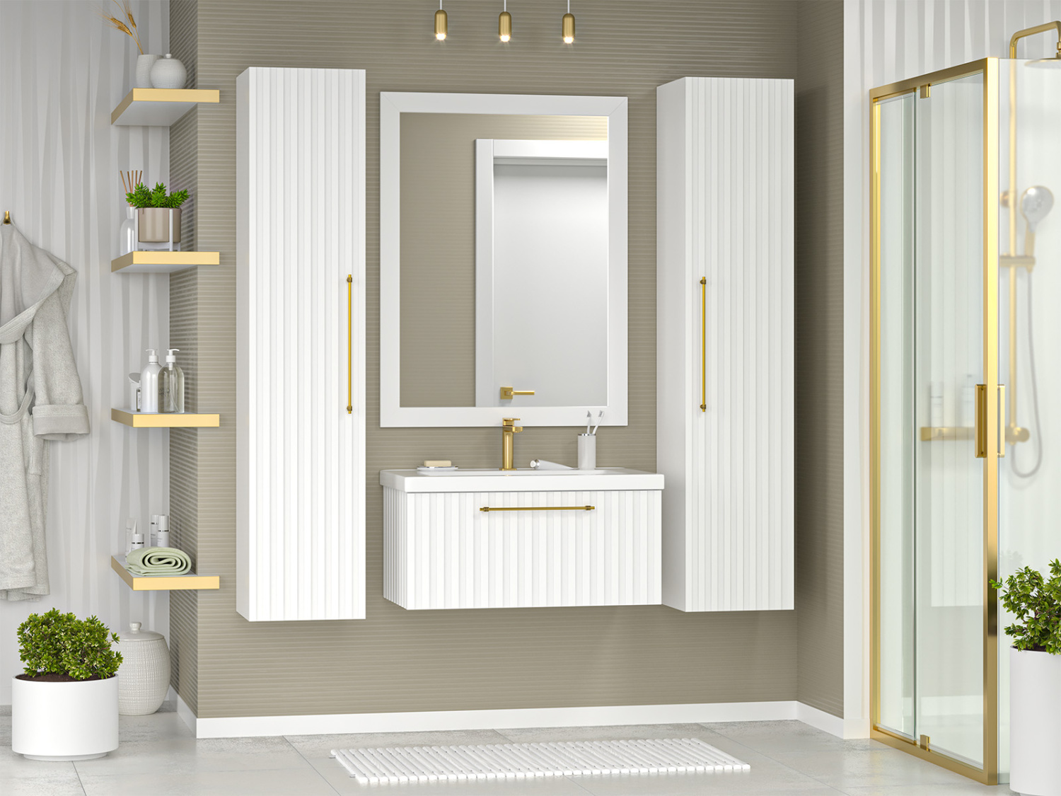 Пенал Brevita Alicante 35 подвесной, L/R, белый