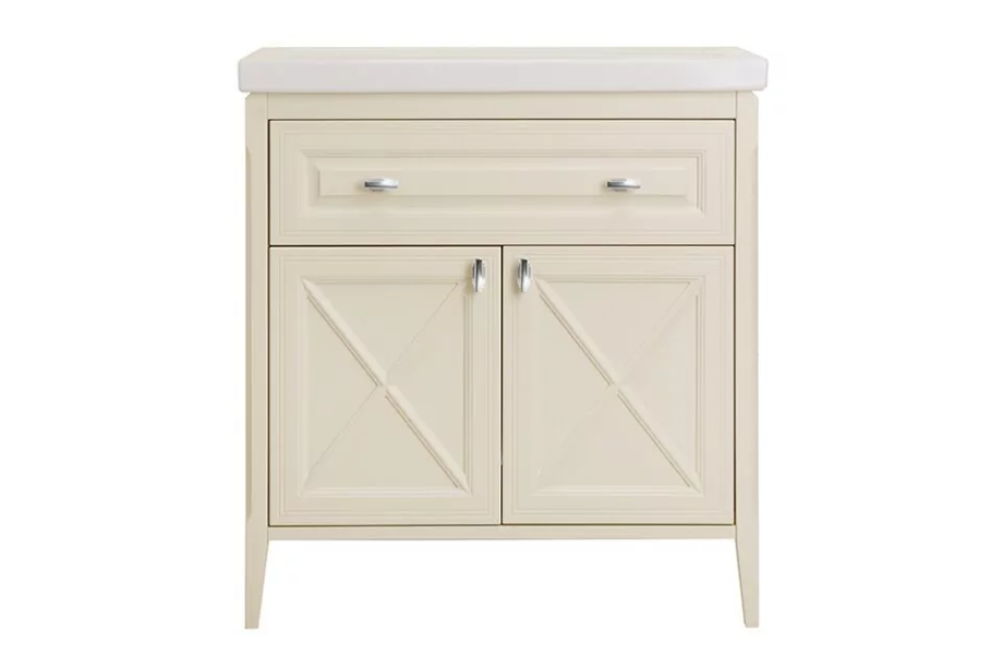 Тумба с раковиной Asb-Woodline Монте 80 напольная, бежевая