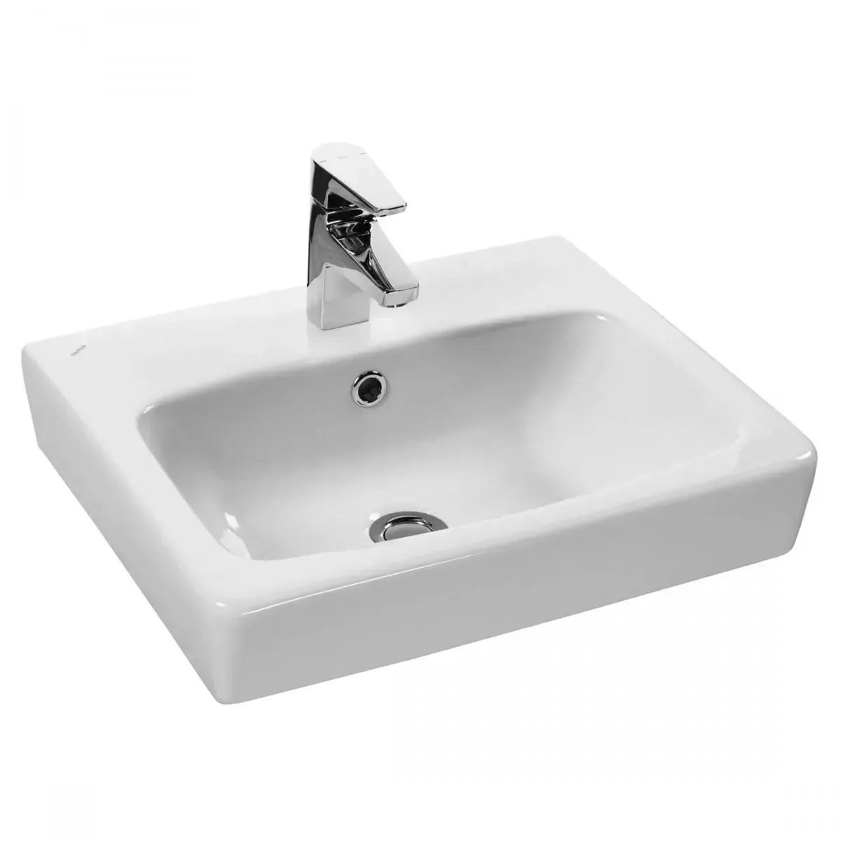 Тумба напольная 1Marka Tera 50Н с раковиной Нео 50, 1 дверь, белый/дуб сонома