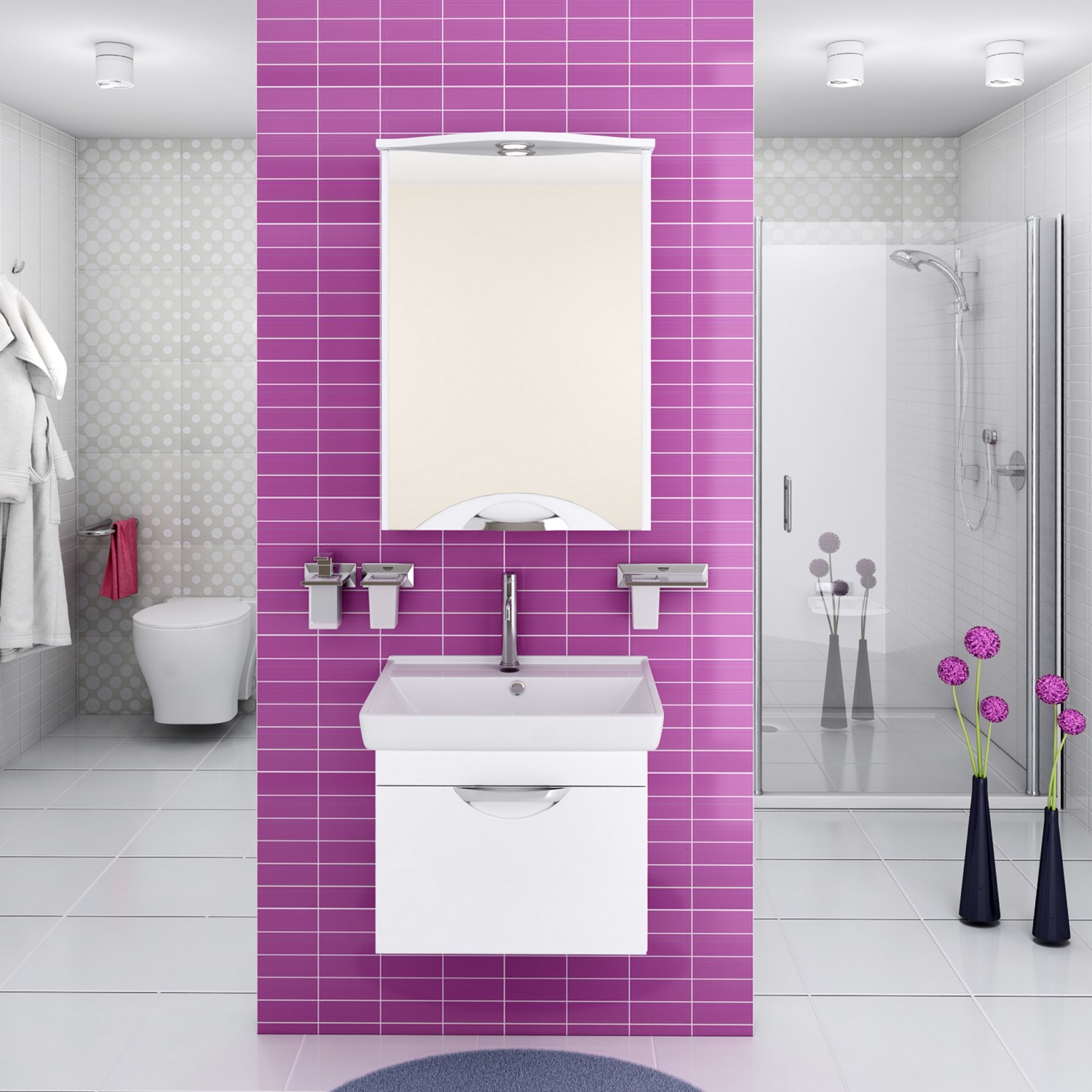 Тумба подвесная Runo Ибица 50 с раковиной Мини 50, белый