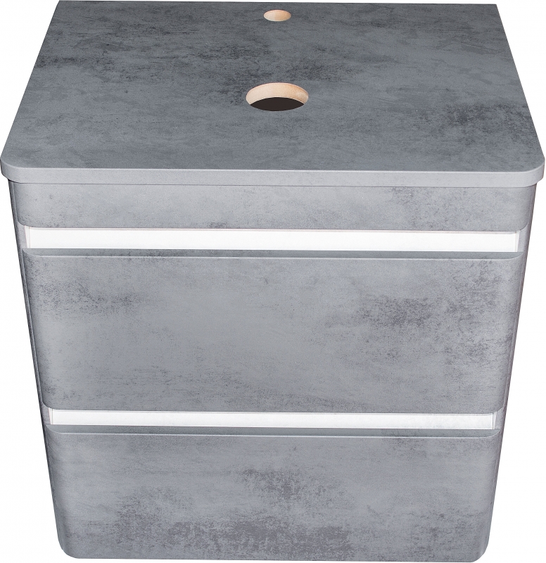 Тумба подвесная Style Line Атлантика 80 со столешницей, бетон темный