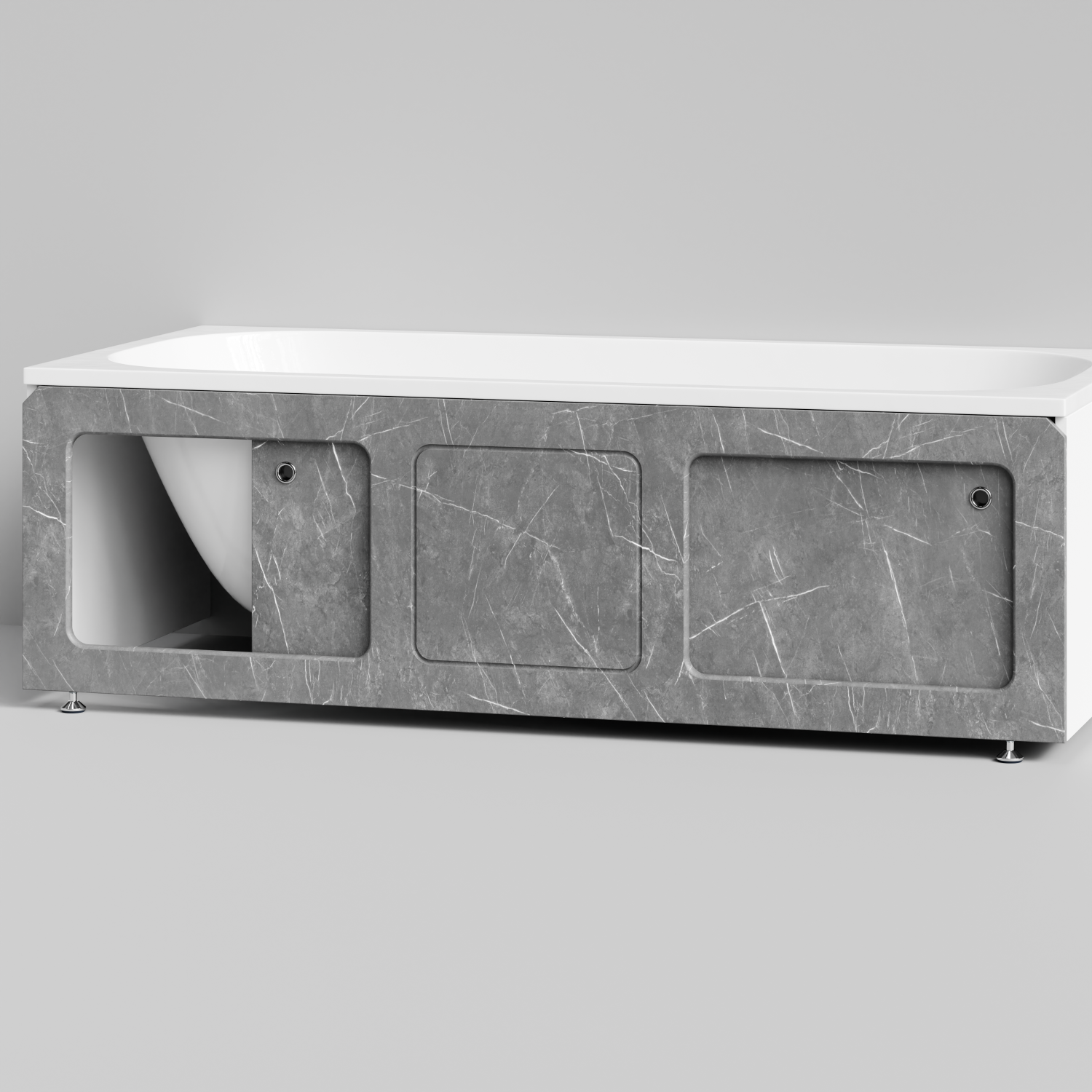 Экран под ванну Vod-ok Хит 180 раздвижной Мрамор Серый софт тач