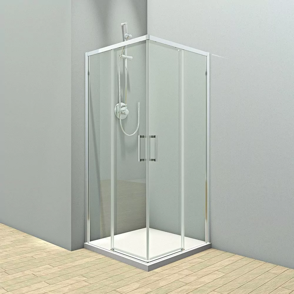 Душевой уголок Veconi RV47-100-01-C4 100x100 квадратный, без поддона, прозрачное стекло, хром