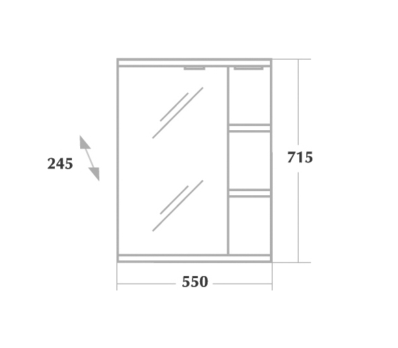 Зеркало-шкаф Onika Карина 55.01 L свет, белый