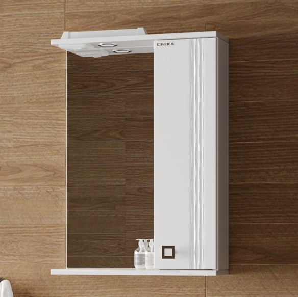 Зеркало со шкафчиком Onika Лига 52.01 R свет, белый