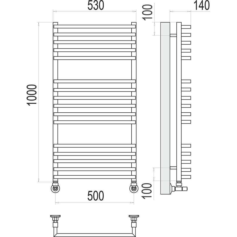 Полотенцесушитель водяной Terminus Берн П16 50х100