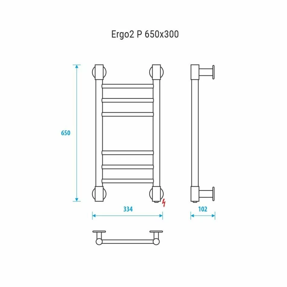 Полотенцесушитель электрический Energy Ergo2 P 650x300 прямой, хром