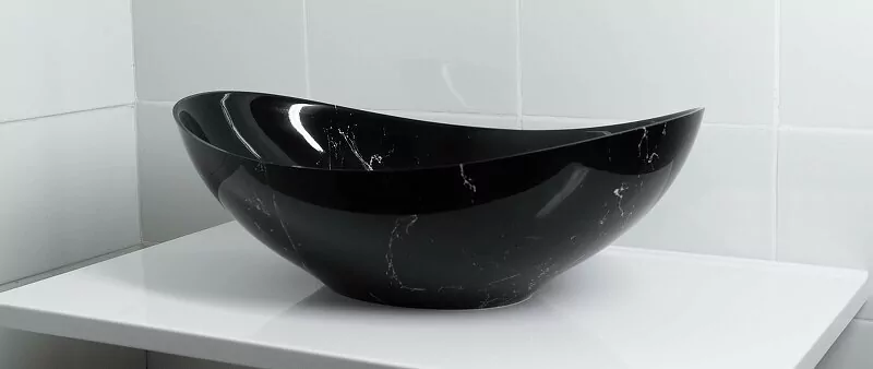 Раковина Stella Polar Орион 58 черный/белый мрамор