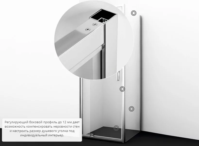 Душевой уголок WasserKraft Berkel 48P28 80х90 прямоугольный, без поддона, прозрачное стекло, хром