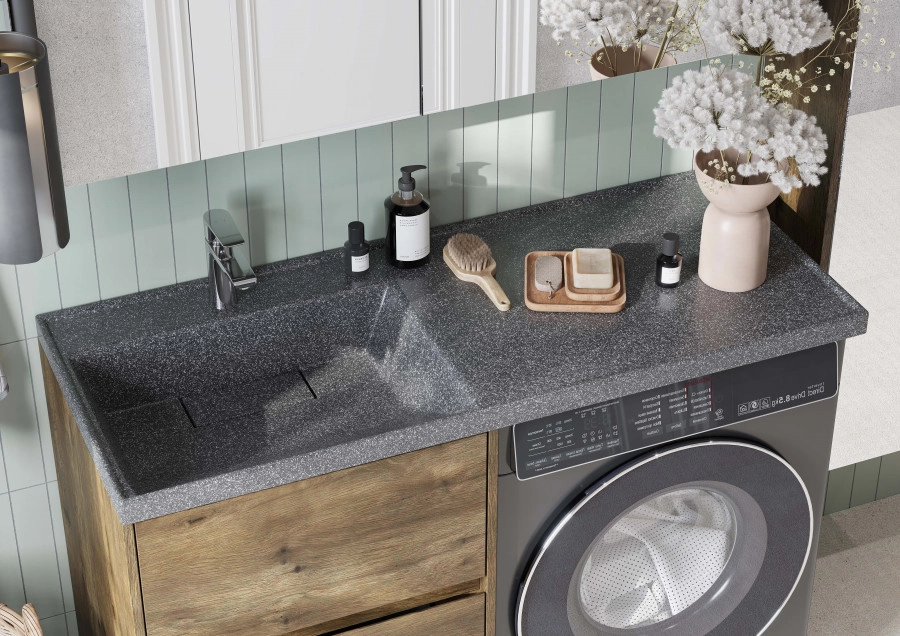 Раковина Aquaton Лондри 120 левая, графит