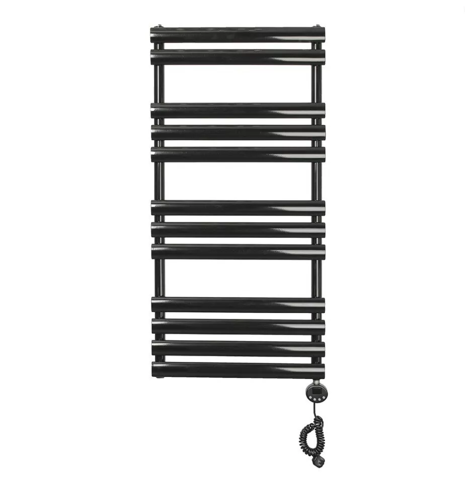 Полотенцесушитель электрический Domoterm Альфа П12 500х1130 ER правый, черный матовый