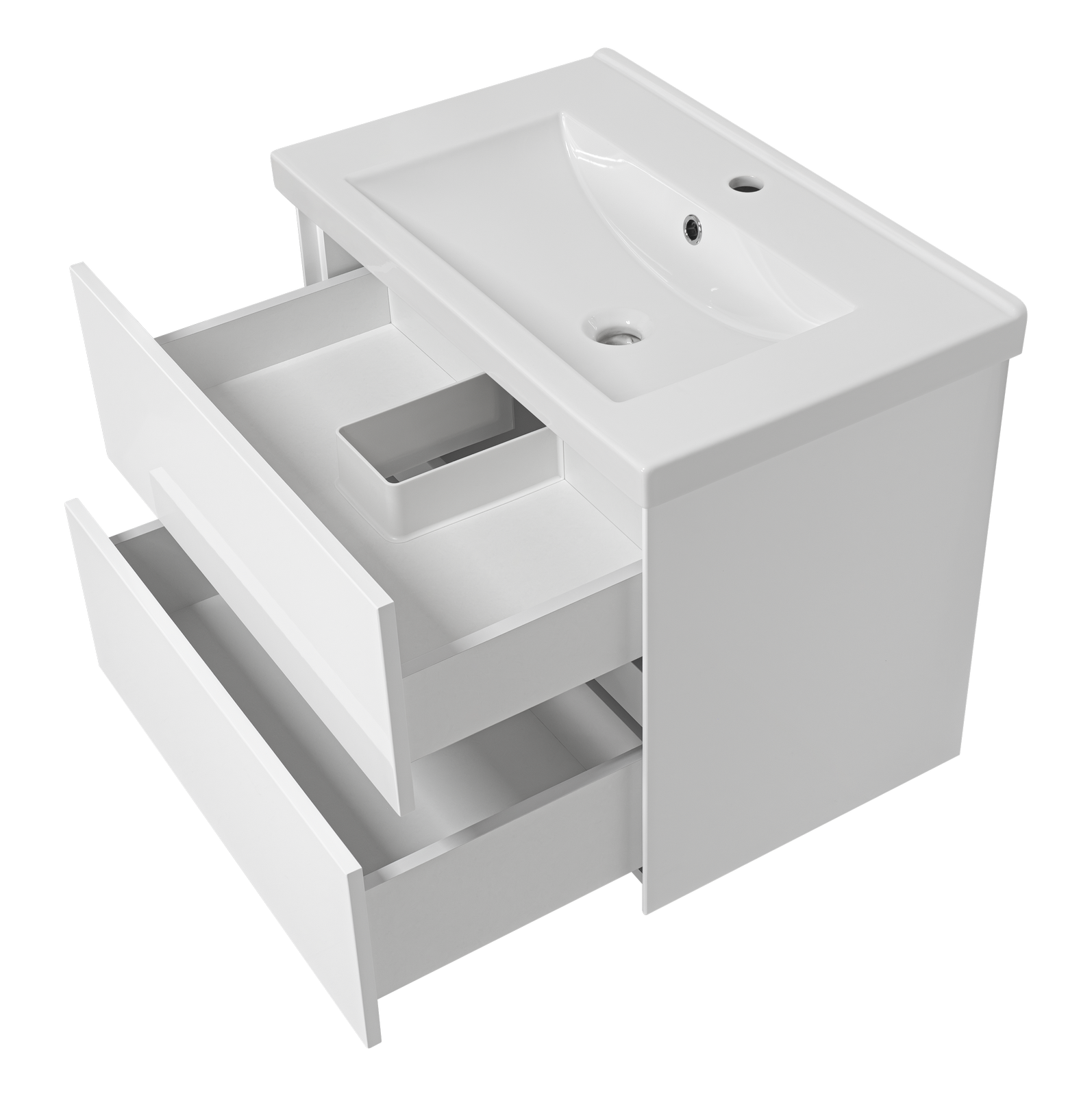 Тумба с раковиной Misty Твист 70 подвесная (белая)