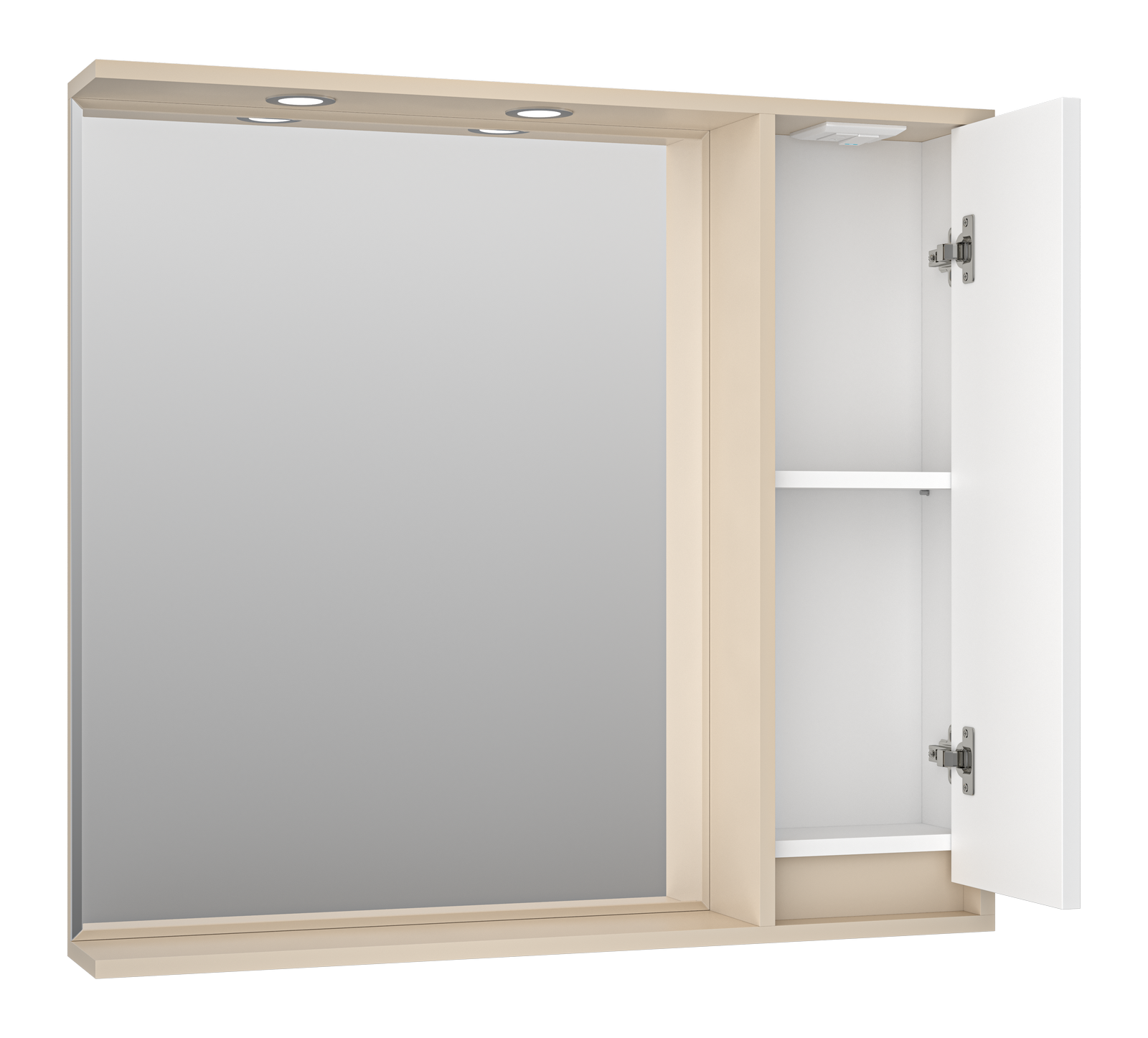 Зеркало с шкафчиком Brevita Balaton 90 R, белый/бежевый