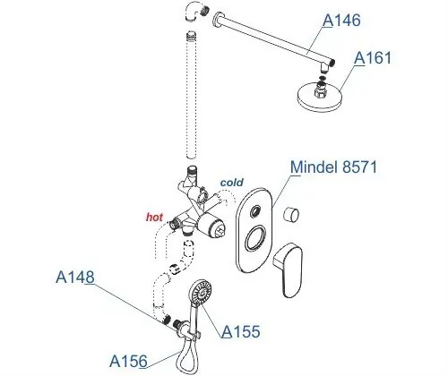 Душевой комплект WasserKraft A85155 белый Soft-touch