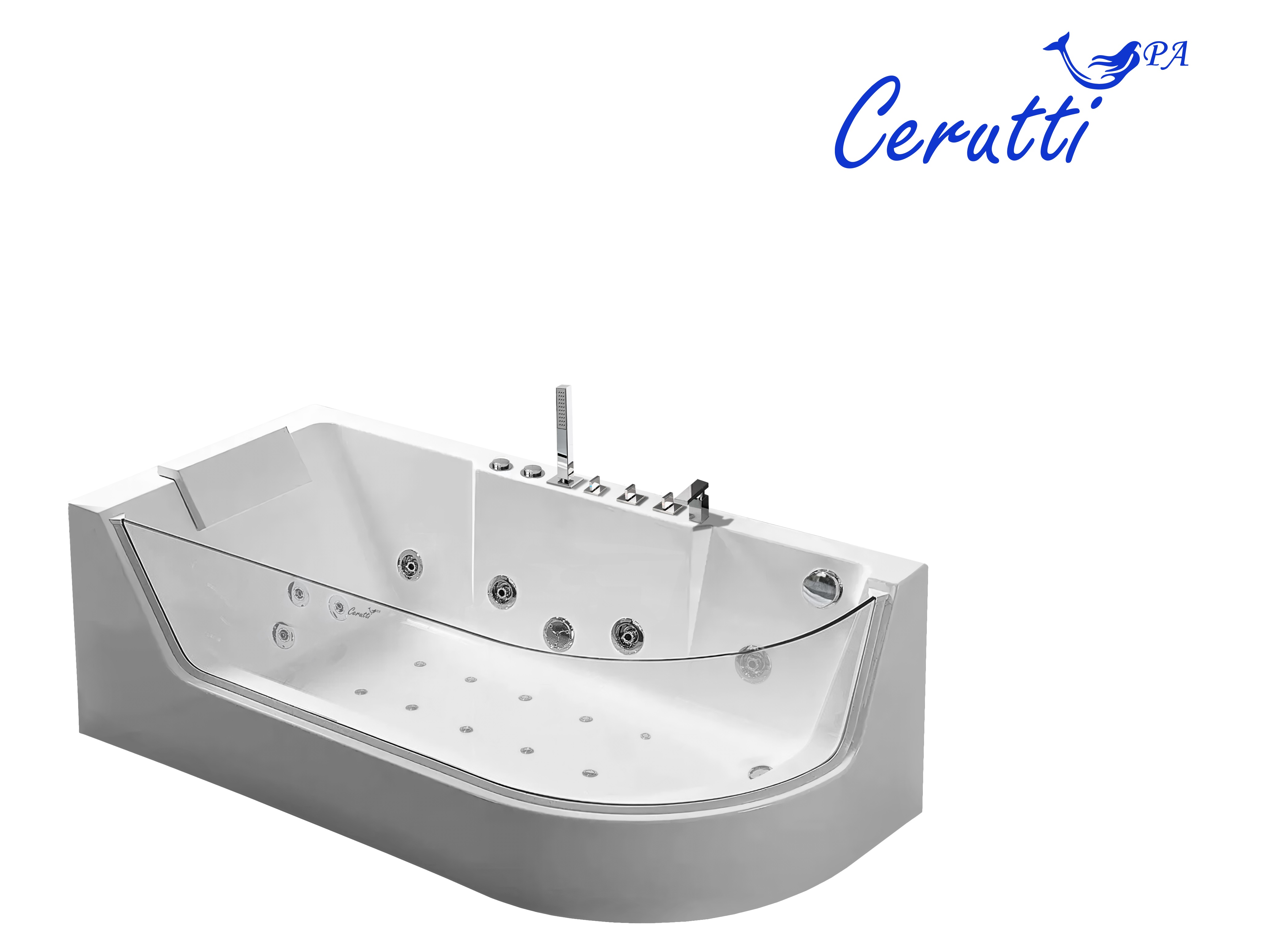 Ванна Cerutti Spa C-403A L акриловая, гидромассажная (1700x800x580)