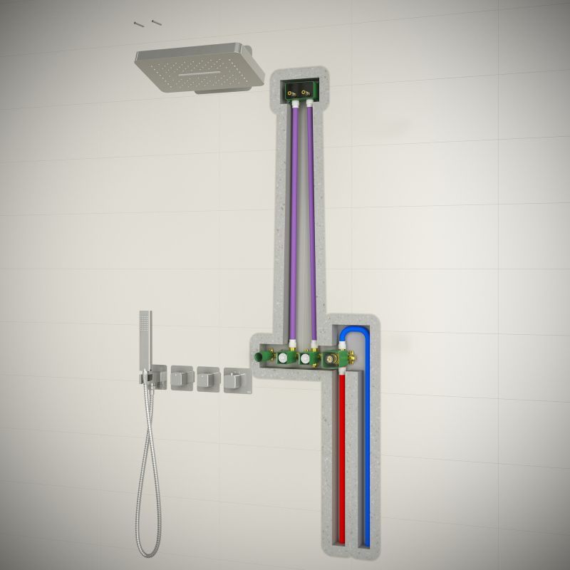Душевая система встроенная с термостатом Timo Petruma SX-5249/00SM хром