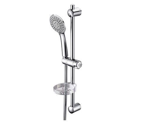 Штанга для душа WasserKraft A005 с мыльницей, лейкой и шлангом, хром