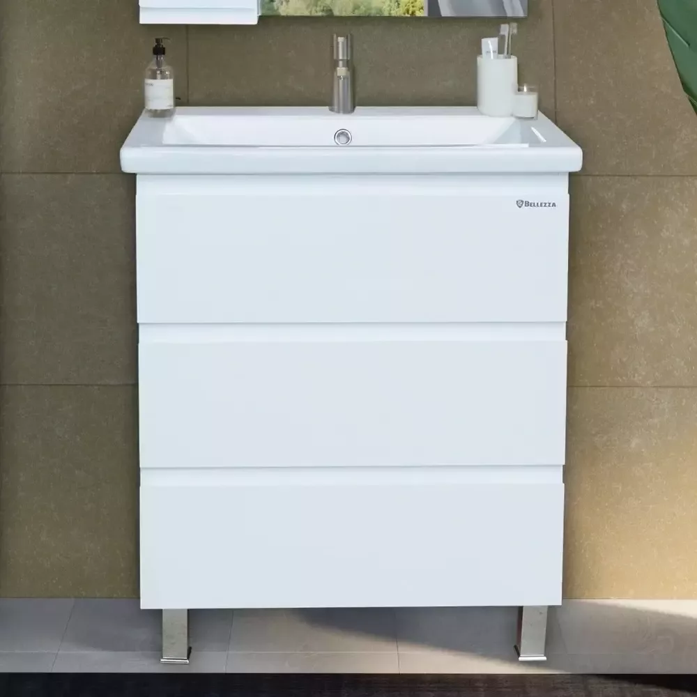 Тумба с раковиной Bellezza Асти 60 напольная белая