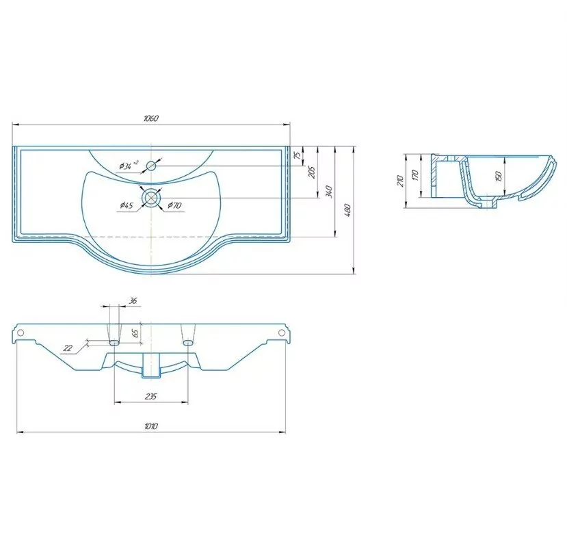 Мебель для ванной Bellezza Абрис 105 см комплект, напольный, белый
