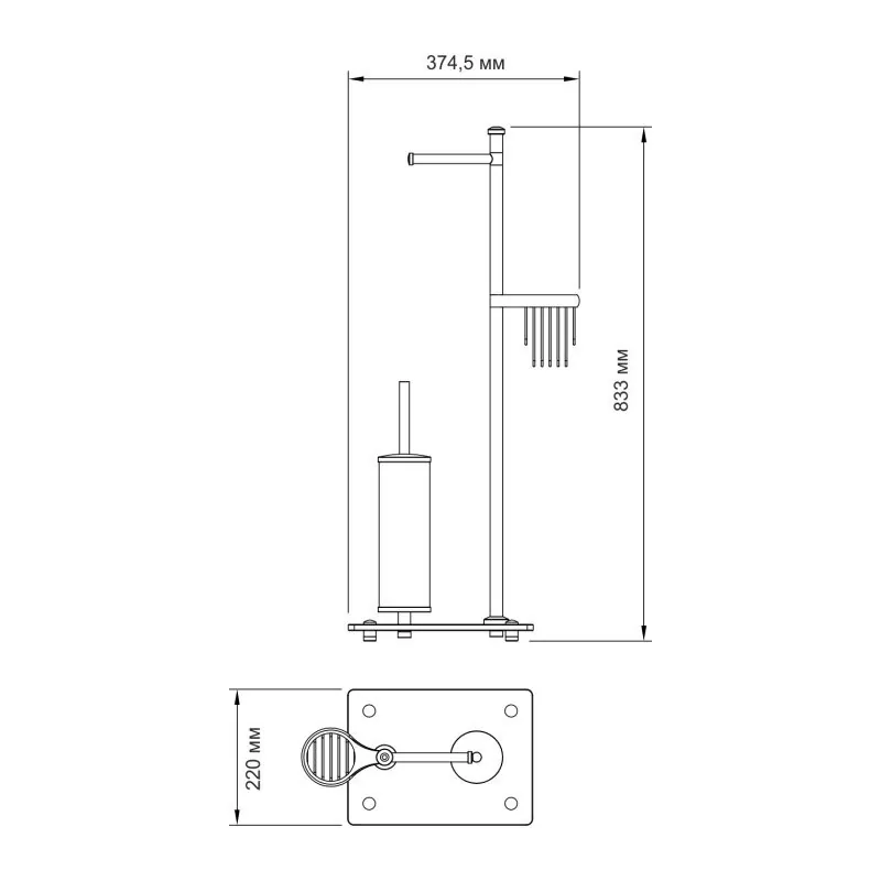 Стойка для туалета WasserKraft K-1264WHITE белая