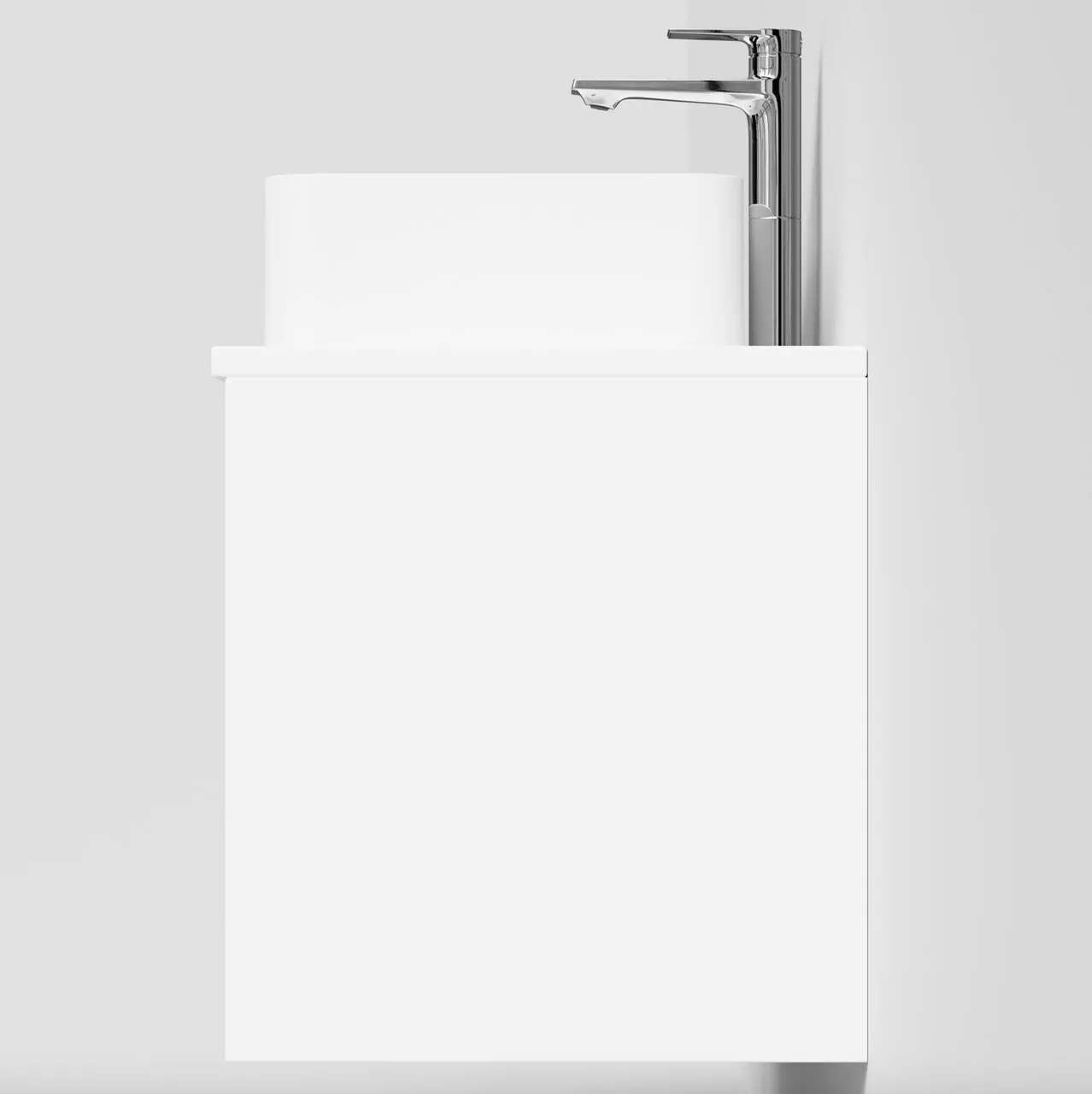 Тумба подвесная Vod-ok Липс 100 с раковиной Олимпия 560, белый + 7 цветов