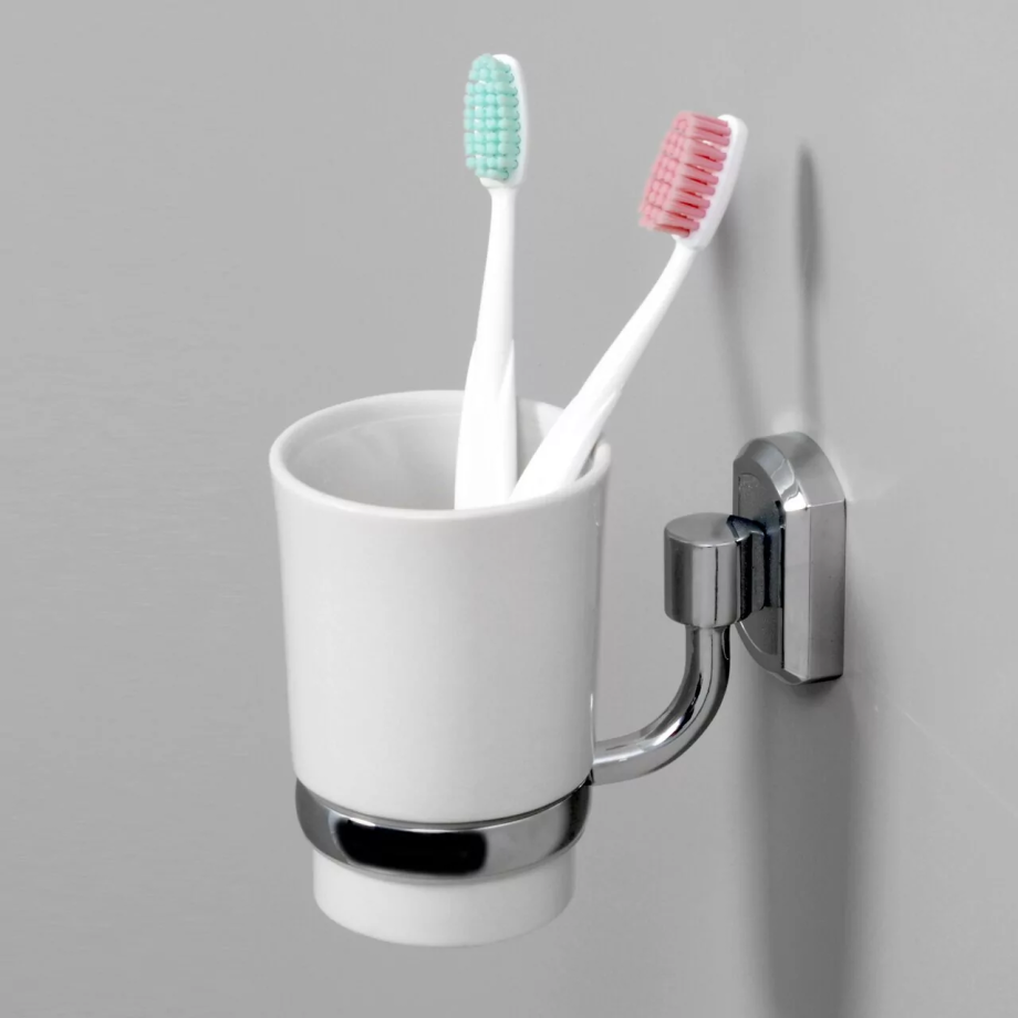 Стакан для щеток WasserKraft K-28128 хром, белый