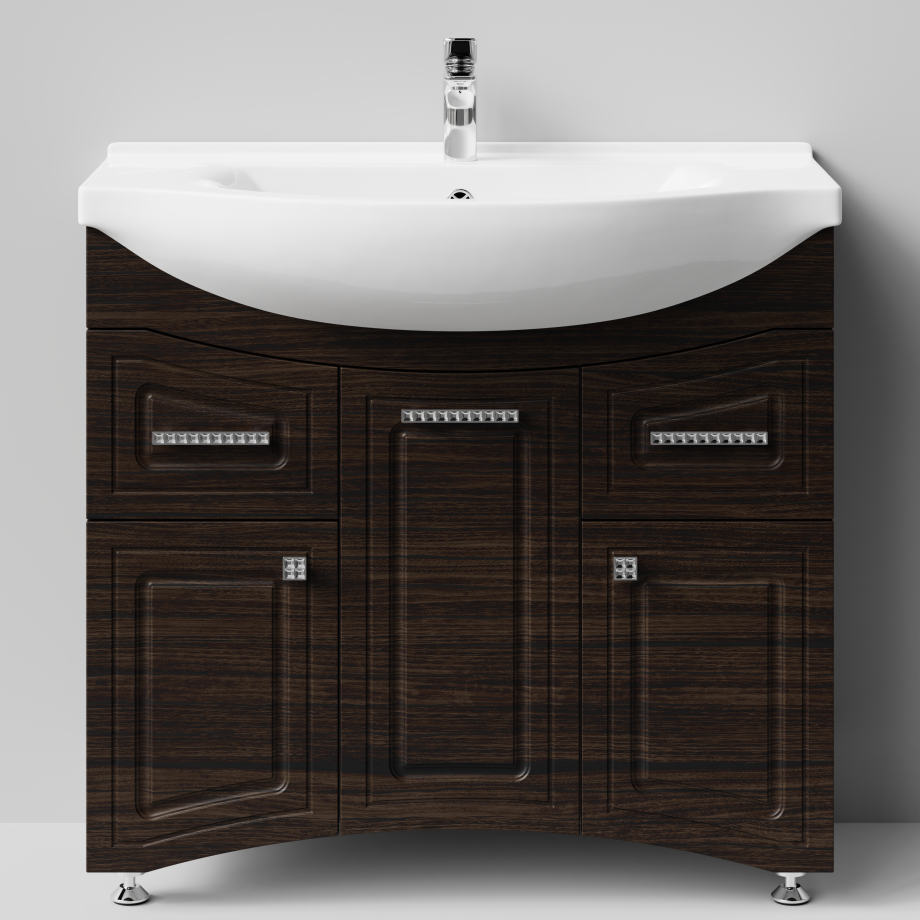 Тумба с раковиной Адам 90 напольная, Палисандр, петли слева