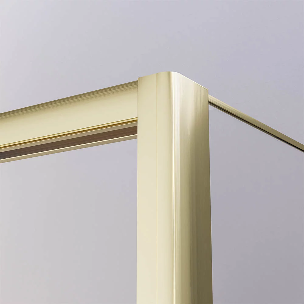 Душевой угол раздвижной Veconi Premium Ptato 300 SP G-R, 1300х1000x2000, золото брашированный, стекло прозрачное