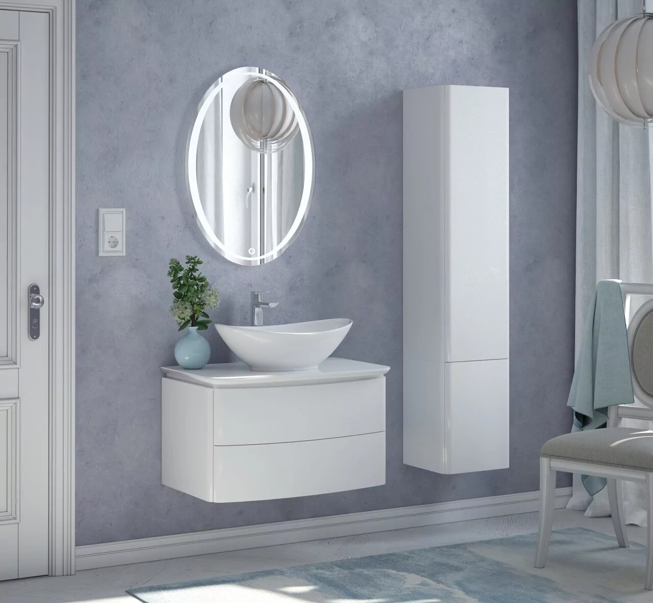 Шкаф навесной Corozo Огайо 40 L/R, белый