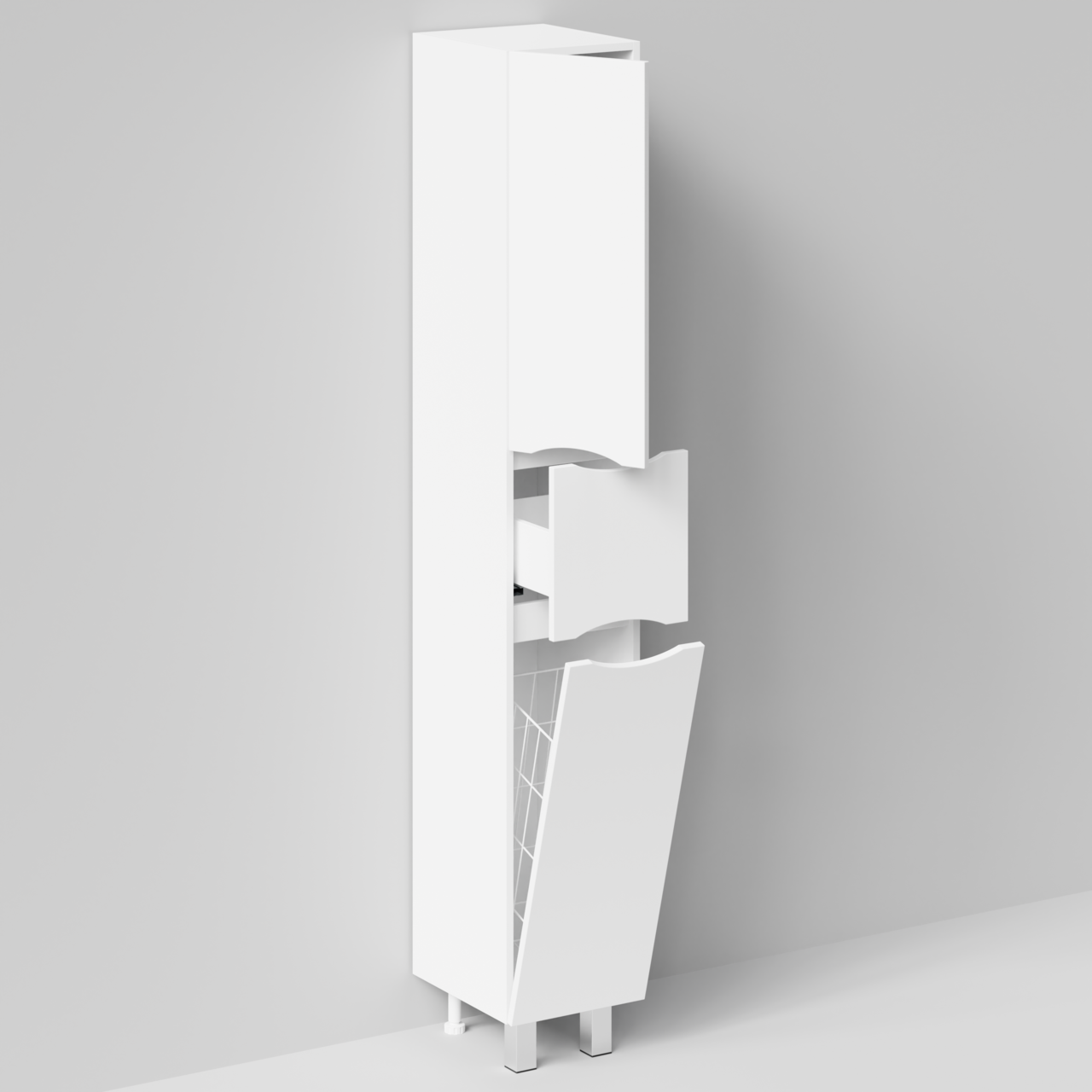 Пенал Vod-ok Лайт 30 L/R напольный, с корзиной, белый + 13 цветов