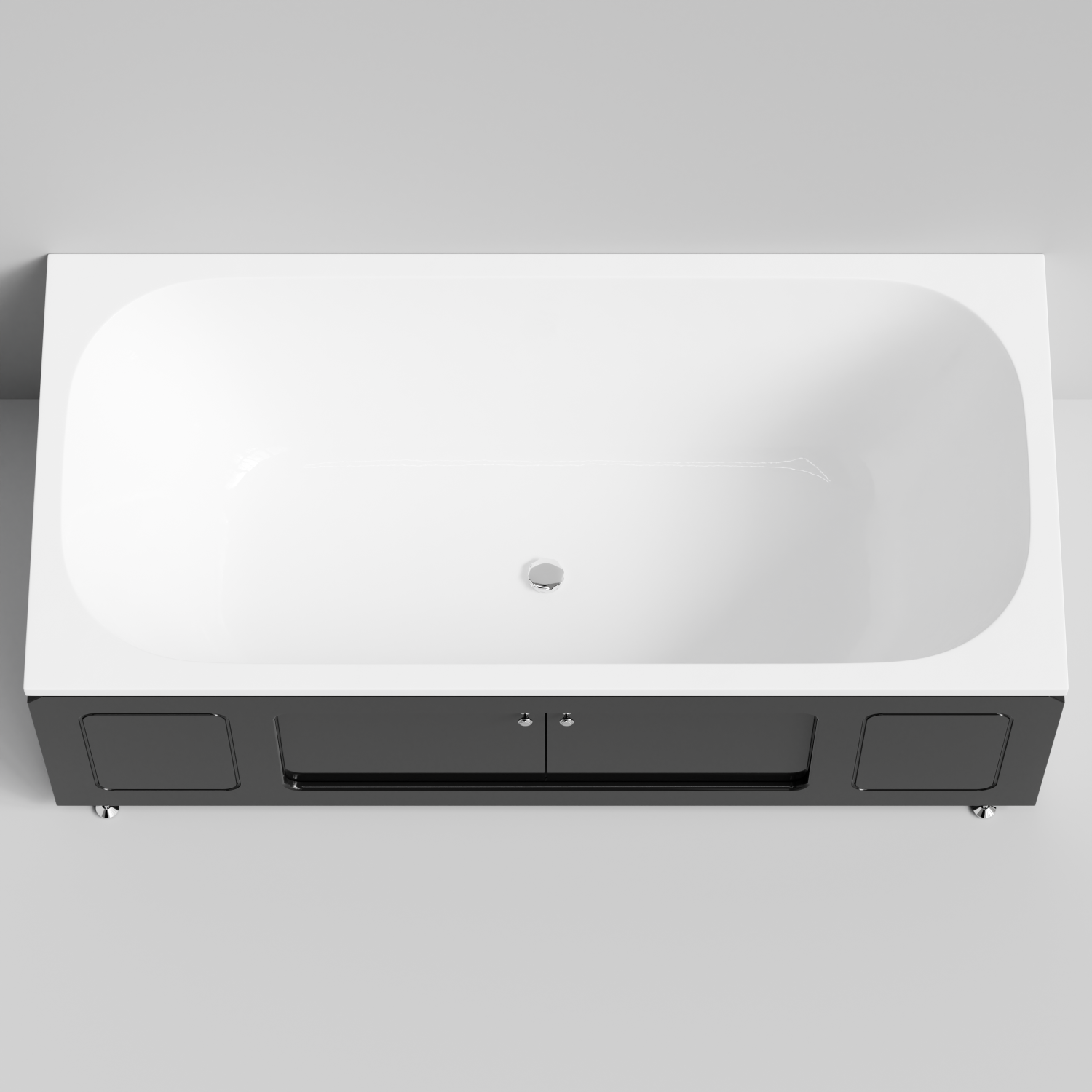 Экран под ванну Vod-ok Лидер 180 раздвижной Черный глянец